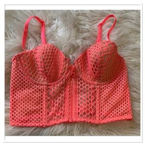 Victoria's Secret Very Sexy Lined Demi Underwire Mesh Long Line Bra Size 34B